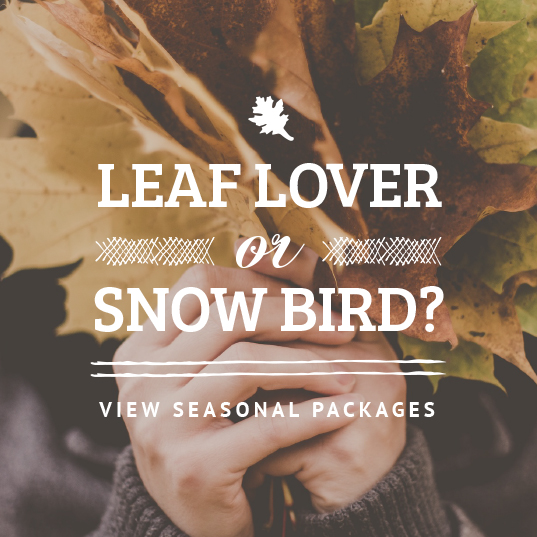 Leaf lover or snowbird? Click here to find out more about our seasonal packages.