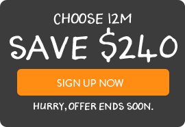 Choose 12M and save up to $240. Click here to sign up now. Hurry! Offer ends soon.