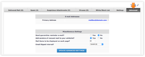 eScout Advanced Settings